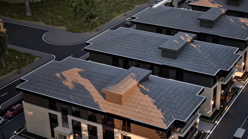 İnce Resort — köşe blok ve çatı düzeni