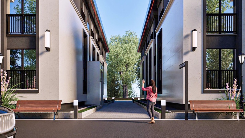 İnce Resort — bloklar arasındaki yaya aksı